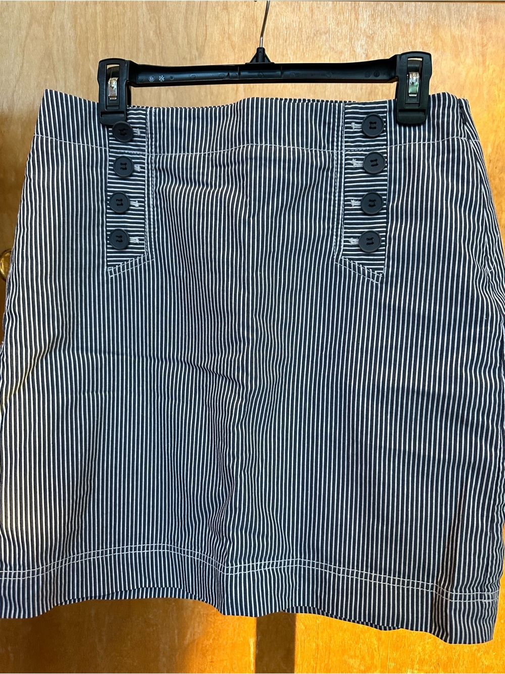 Talbots Navy and White Striped Blouse